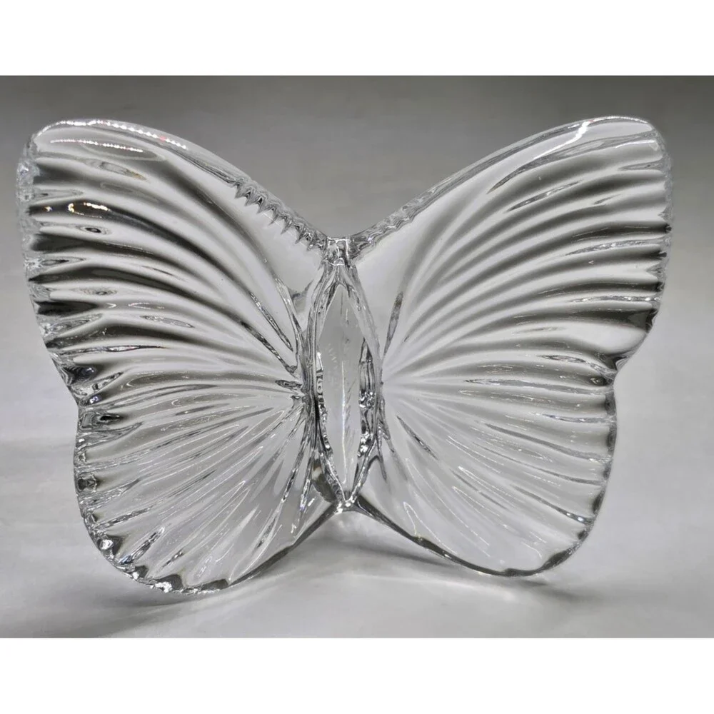 Vintage Waterford Crystal Butterfly Figurine Signed 2000 Ireland Millennium